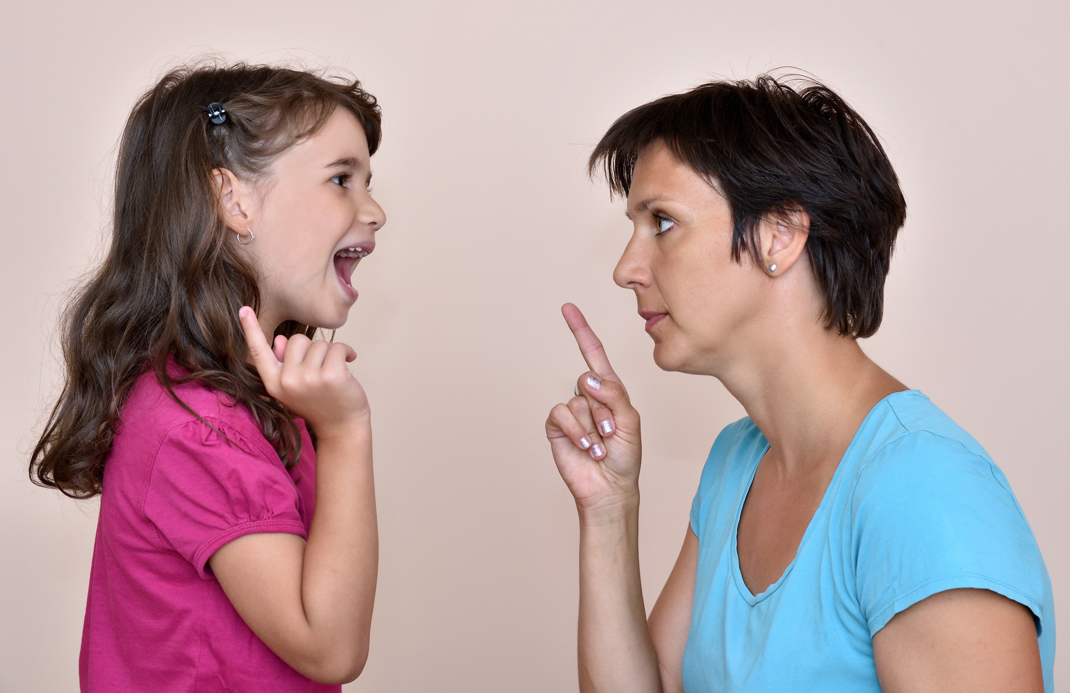 Mother and daughter arguing