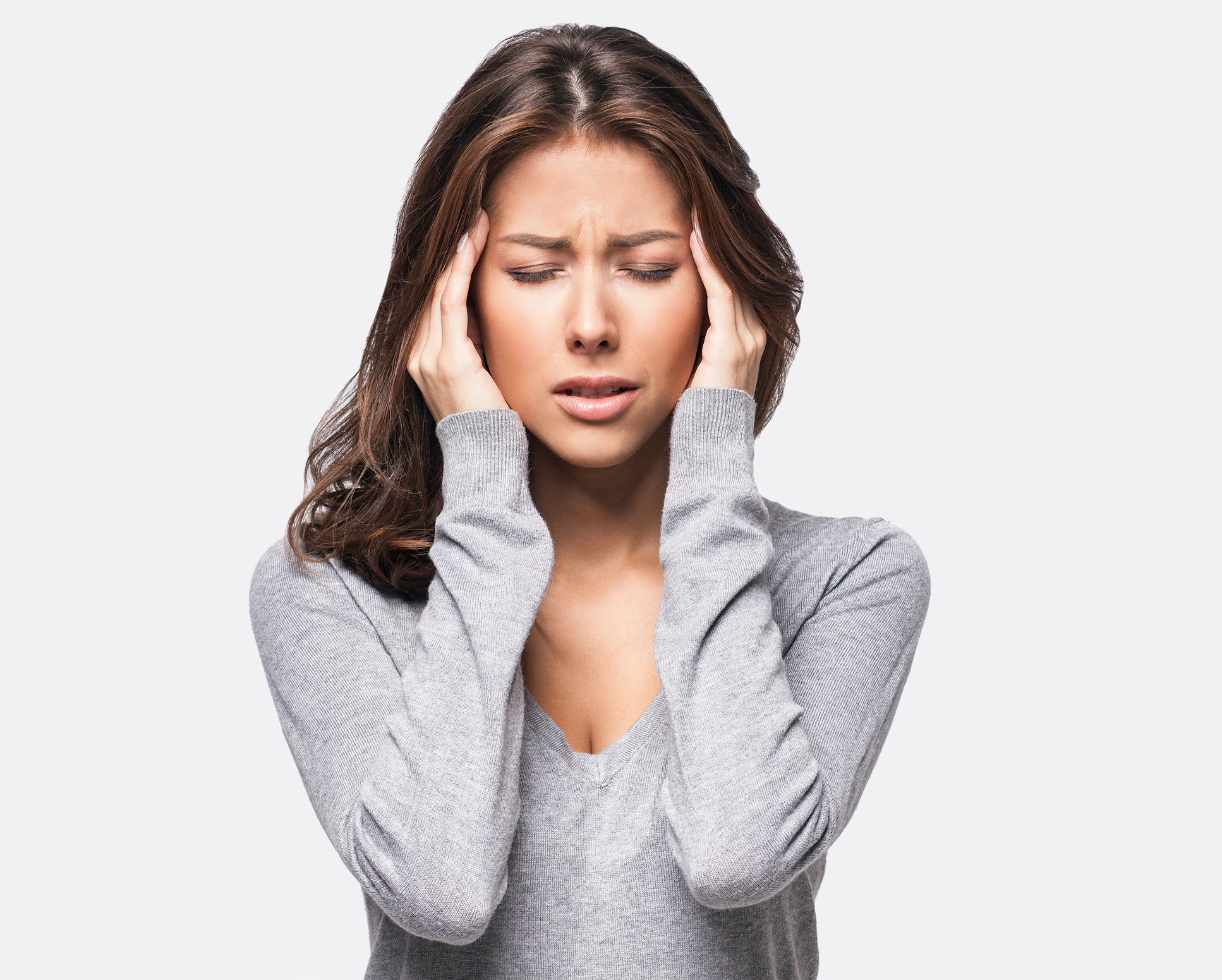 Young woman having a headache