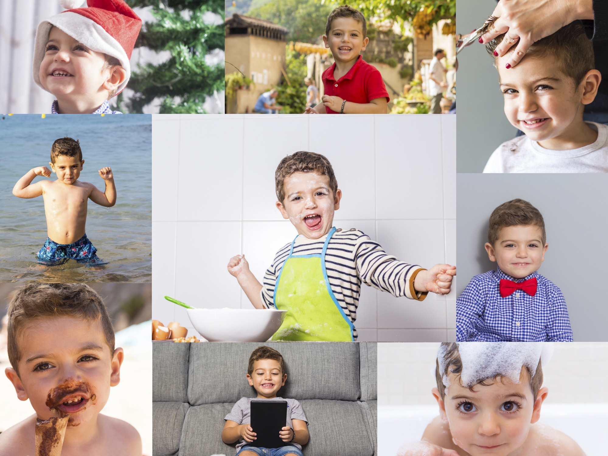 Photo collage of a kid