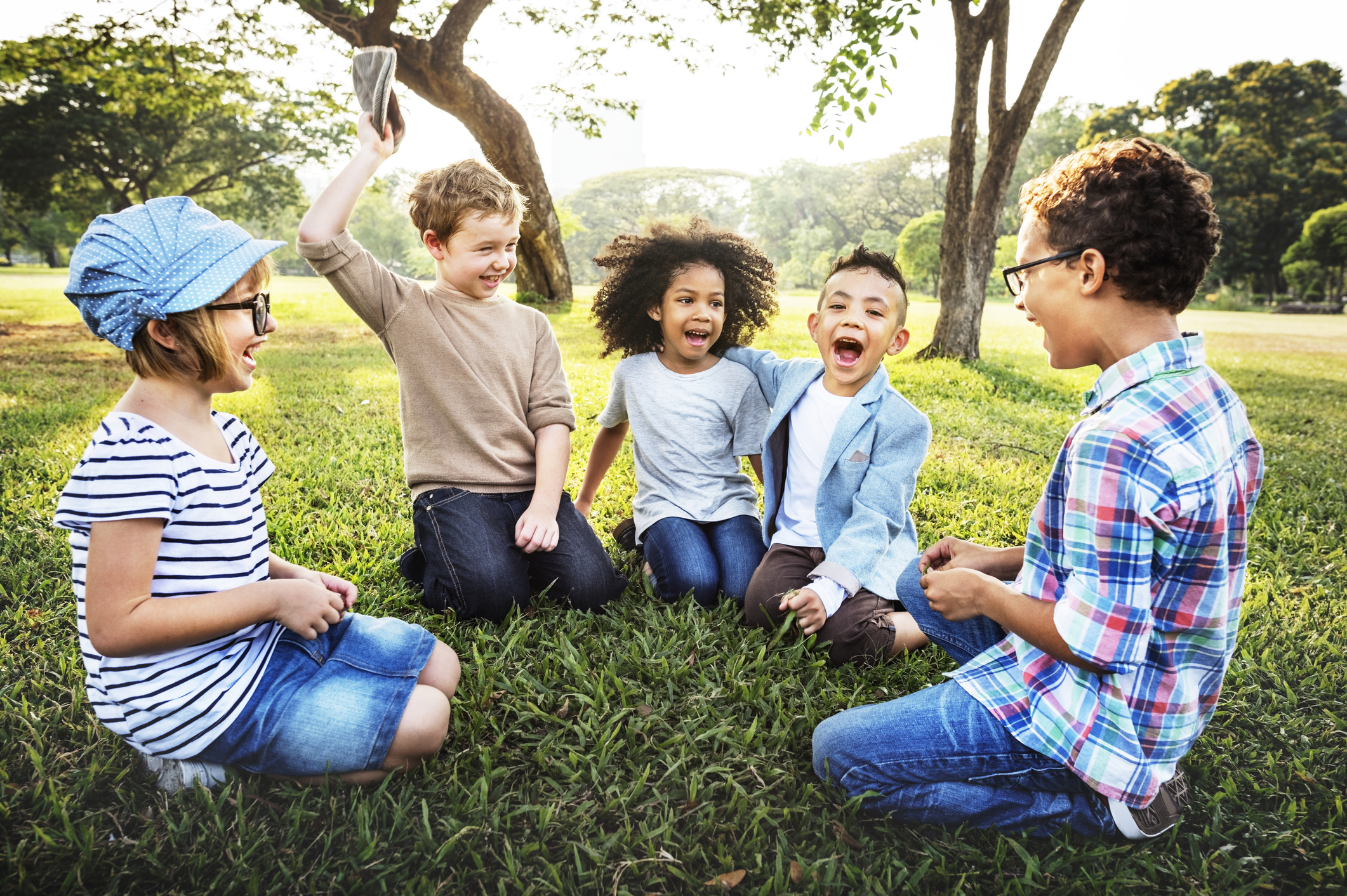 Happy kids in the park