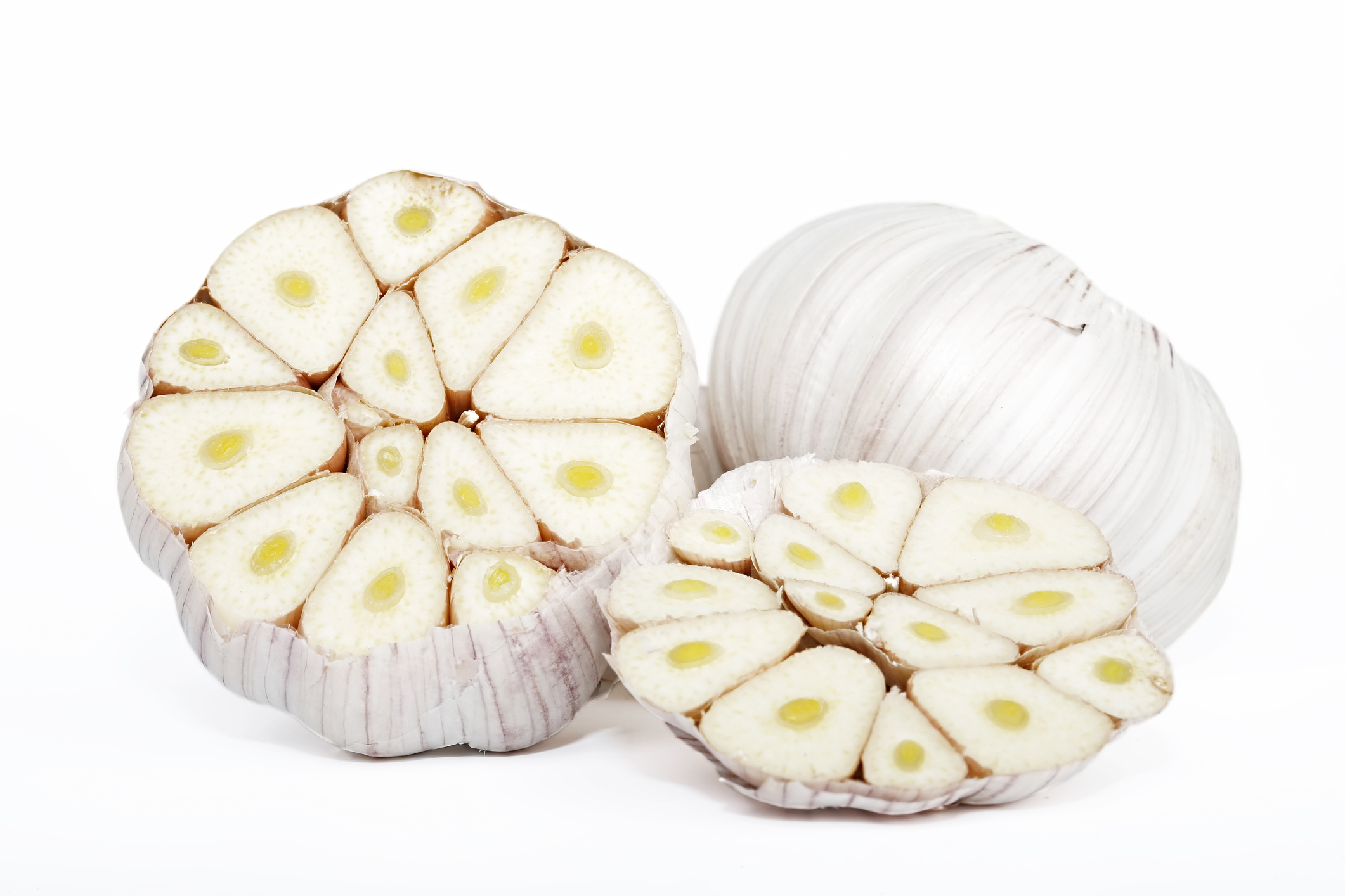 Sliced garlic bulb