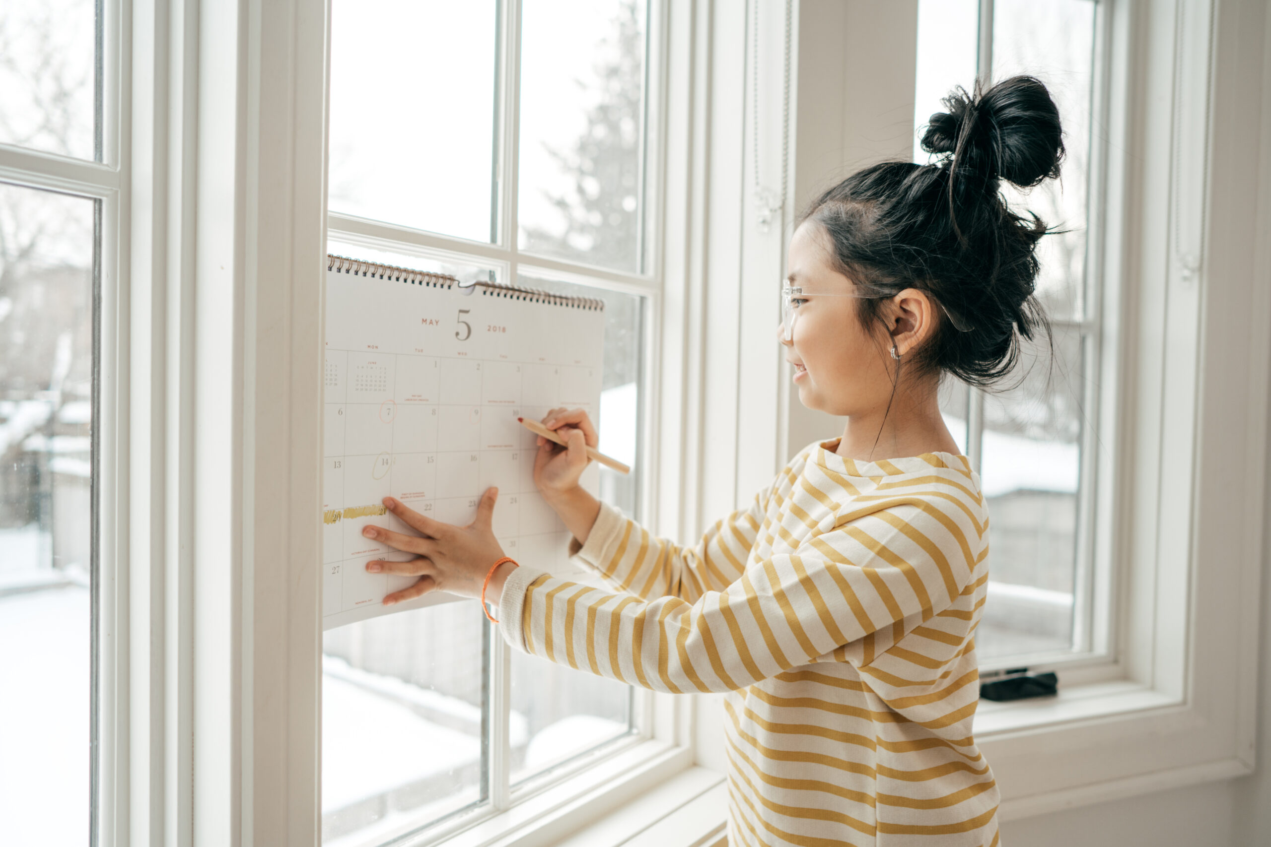 Girl with calendar