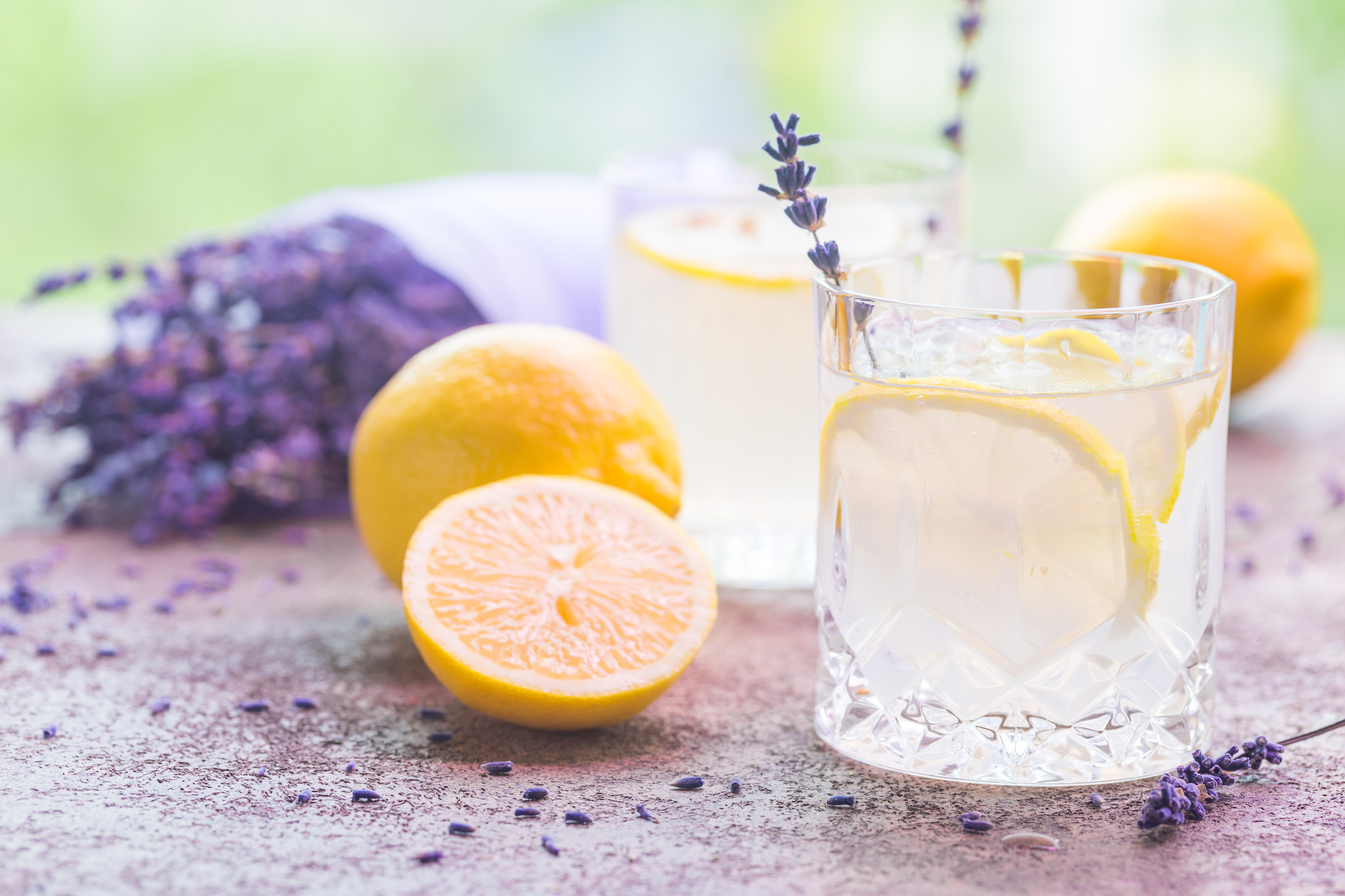 Lemonade with lemons and lavender