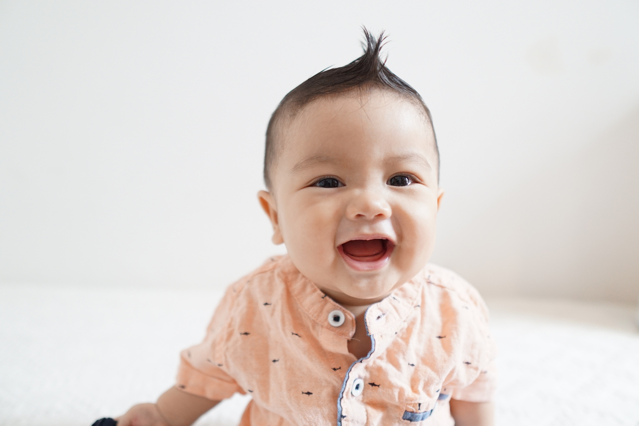 Close-up photo of an asian baby