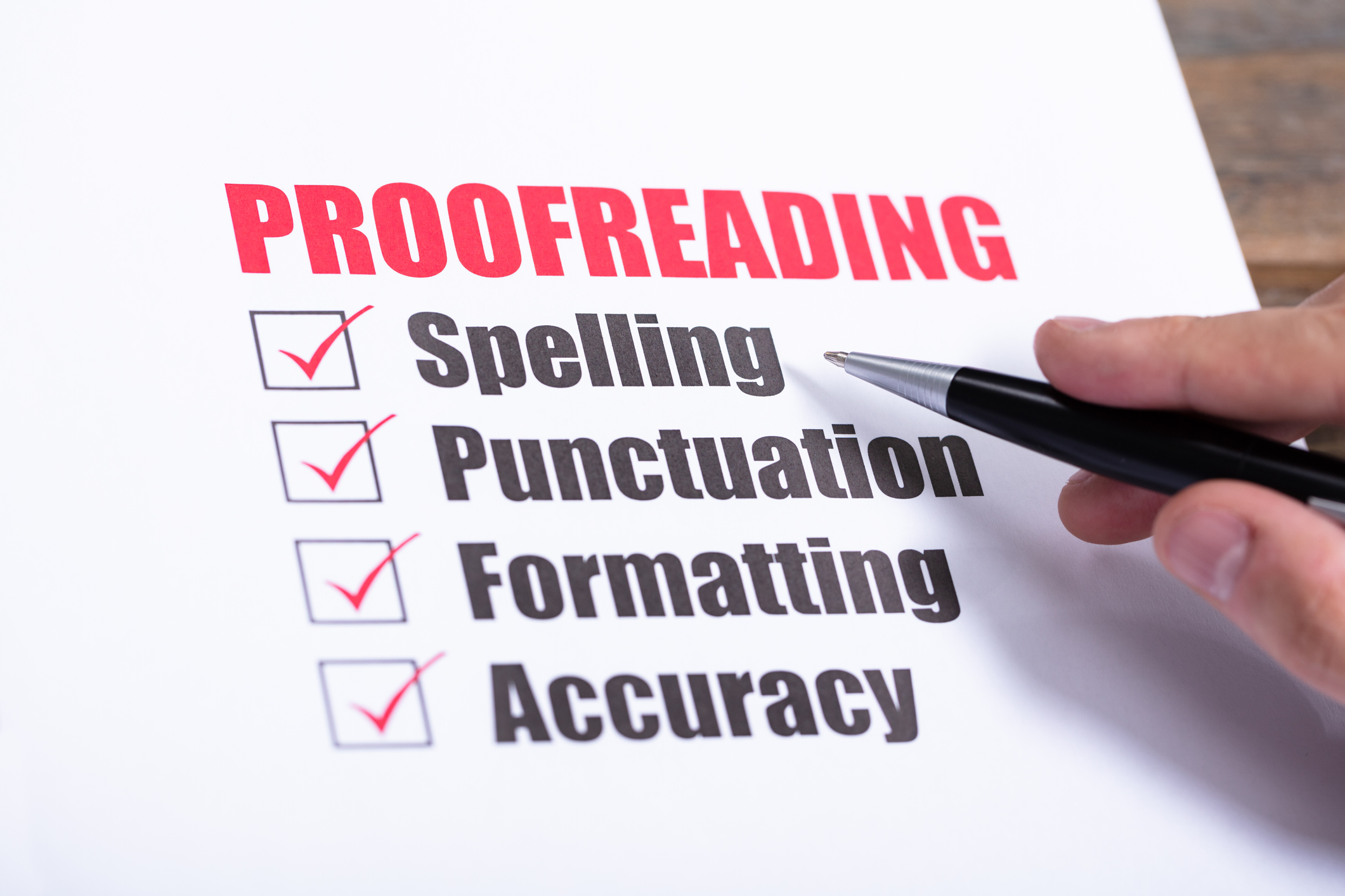 Proofreading Checklist