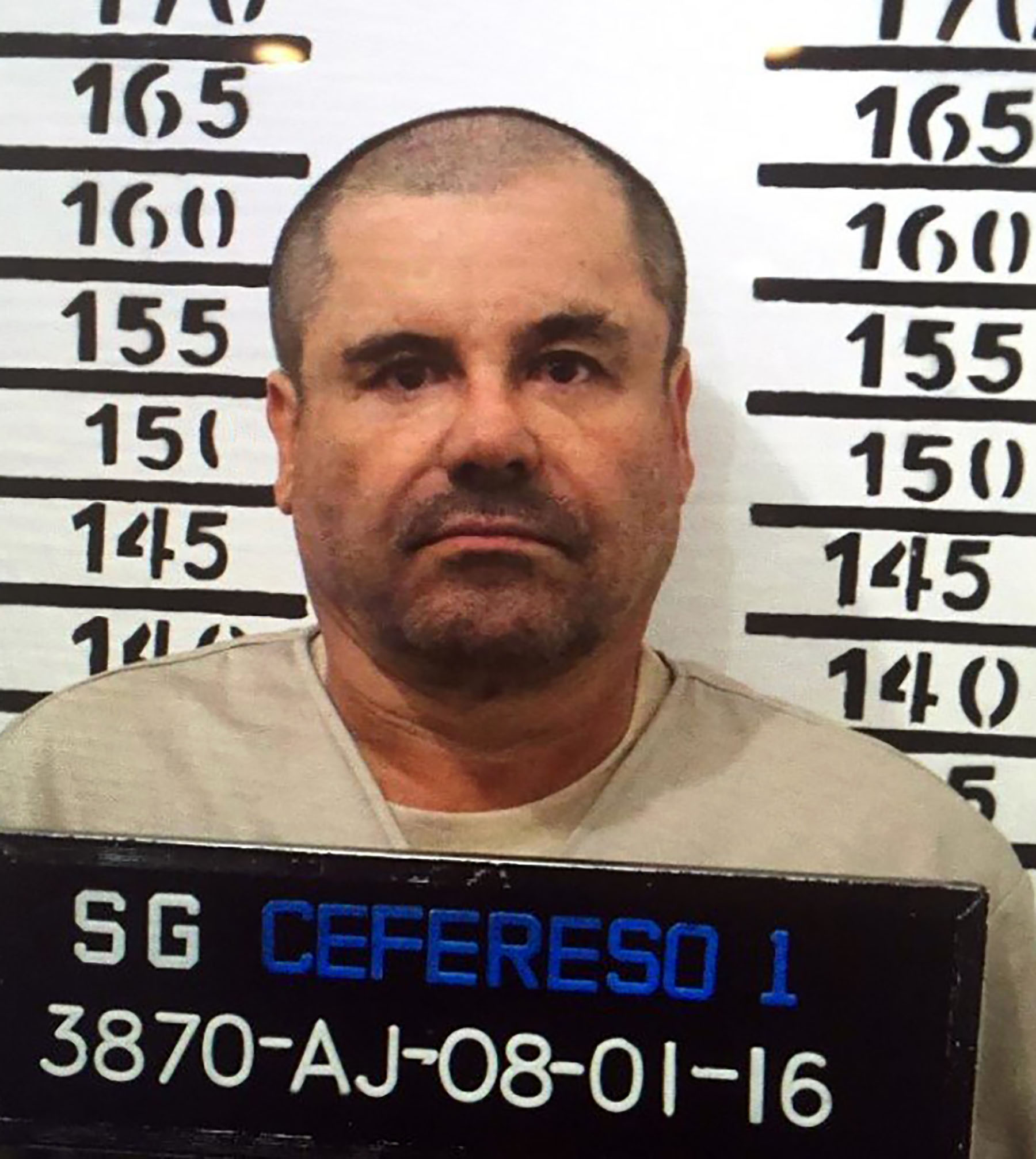 Latest mugshot of crime boss El Chapo following his recapture