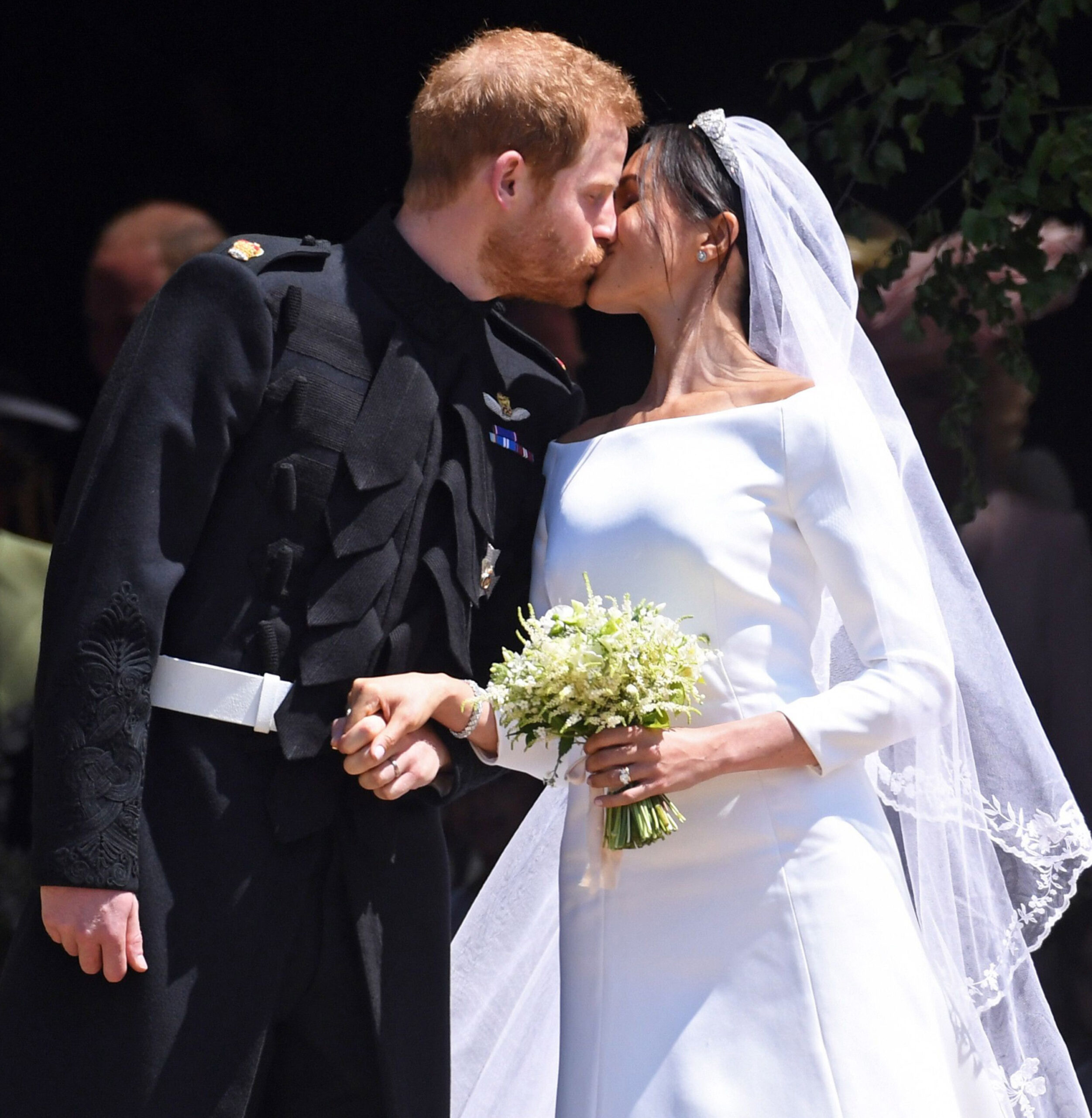 Prince Harry and American actress Meghan Markle at thwie wedding ceremony in Windsor Castle