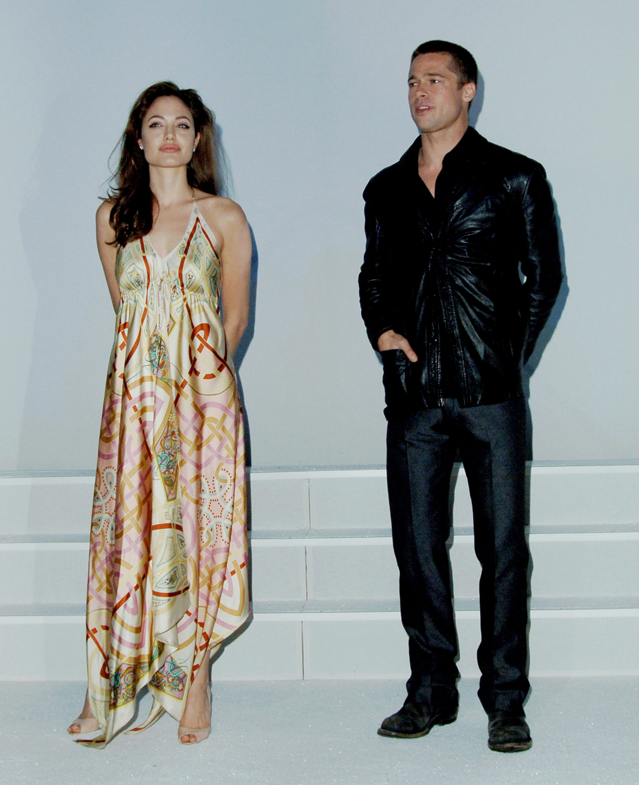 Angelina Jolie and Brad Pitt during ShoWest 2005 - 20th Century Fox Luncheon at Paris Hotel in Las Vegas, Nevada, United States.