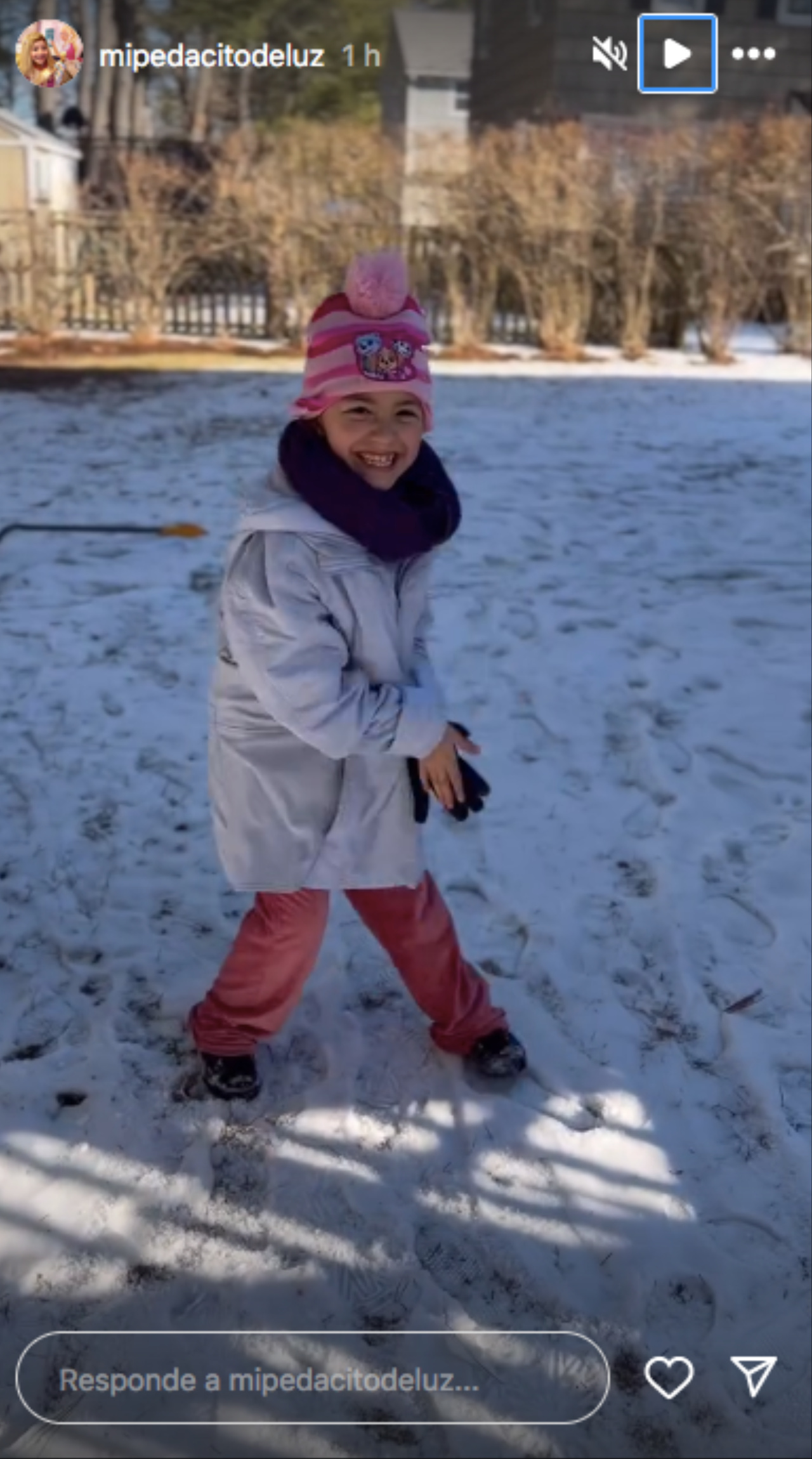 Amalia Victoria en la nieve