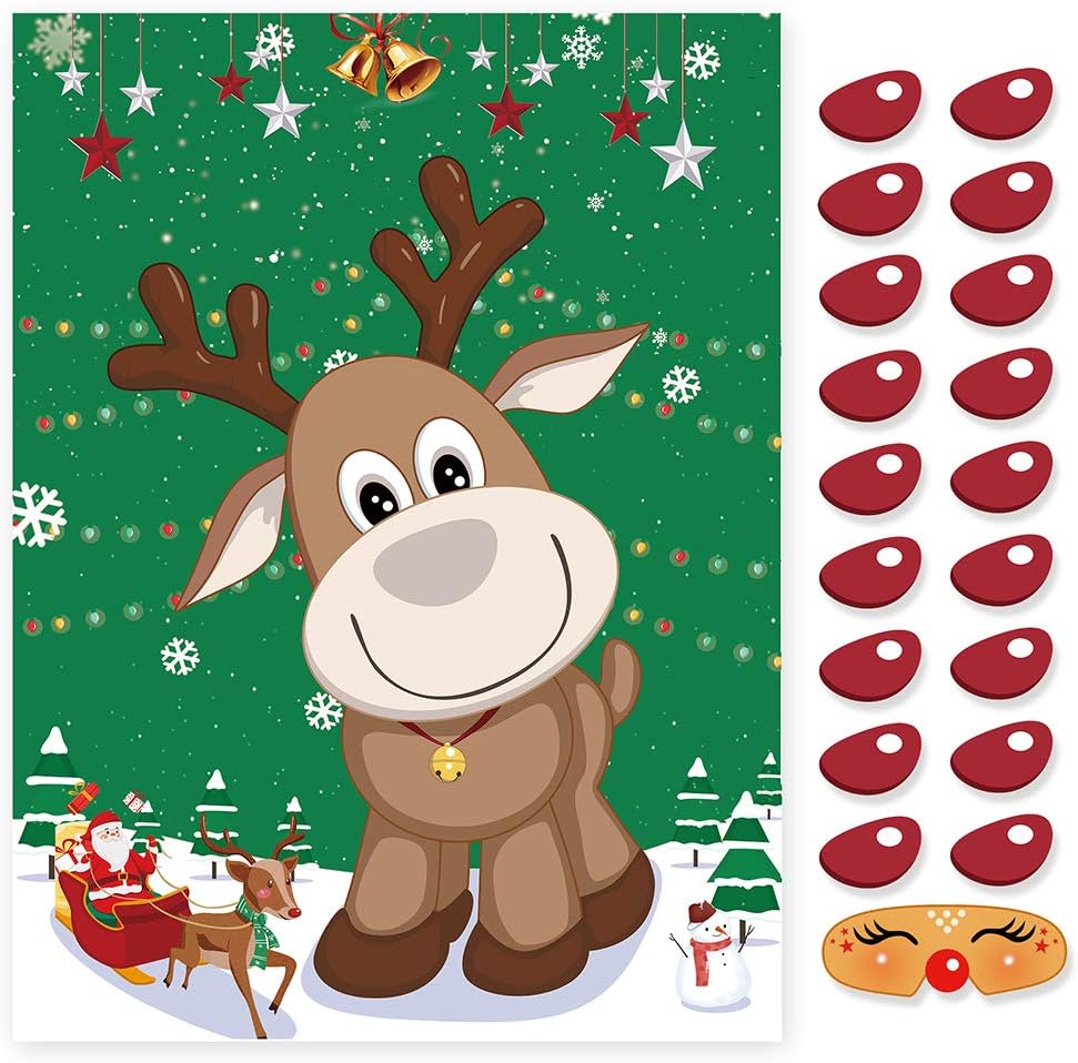 Pin the nose on the reindeer