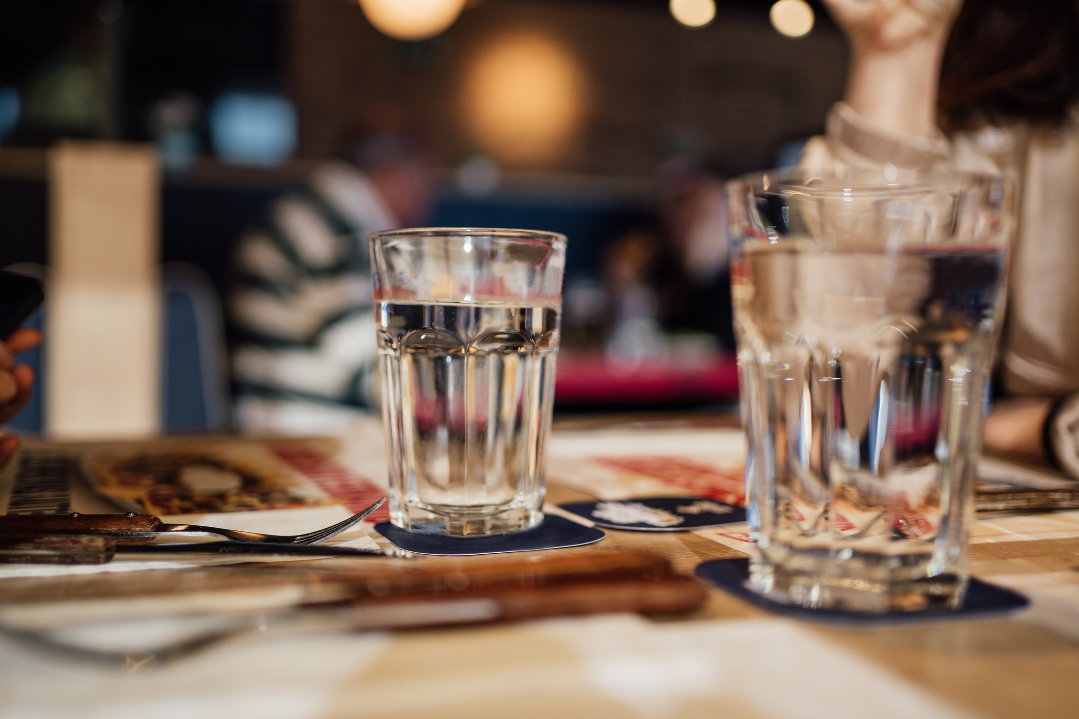 glasses of water on a table