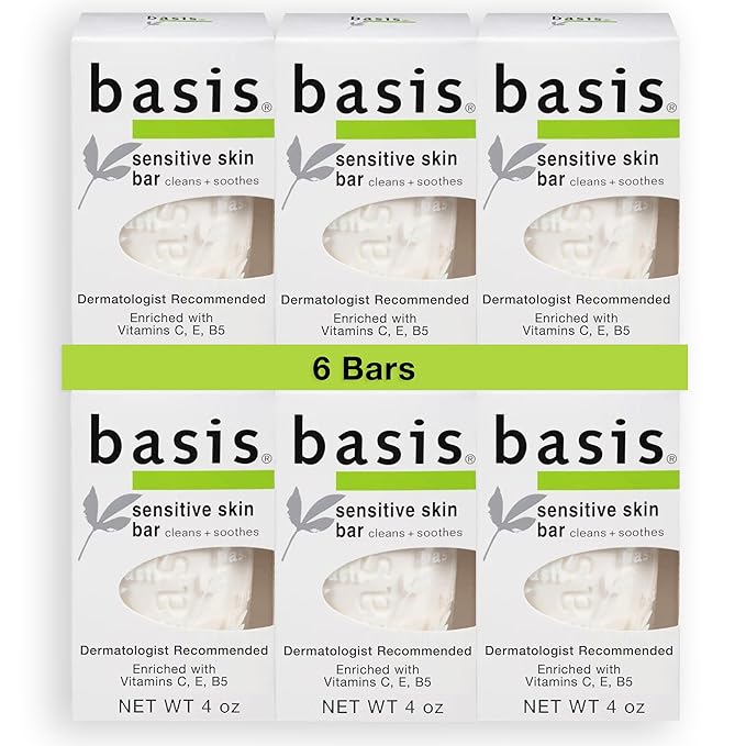 Basis Sensitive Skin Bar Soap for Sensitive Skin with Chamomile and Aloe Vera