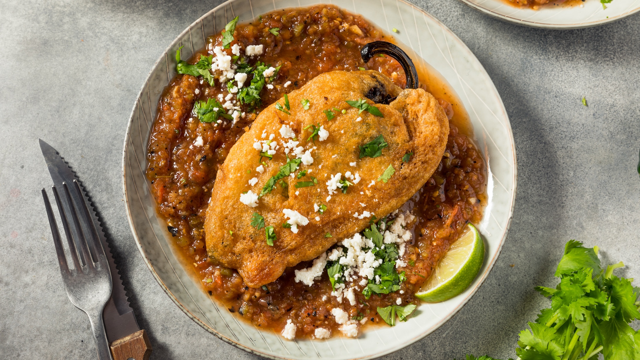 Eggless chiles rellenos