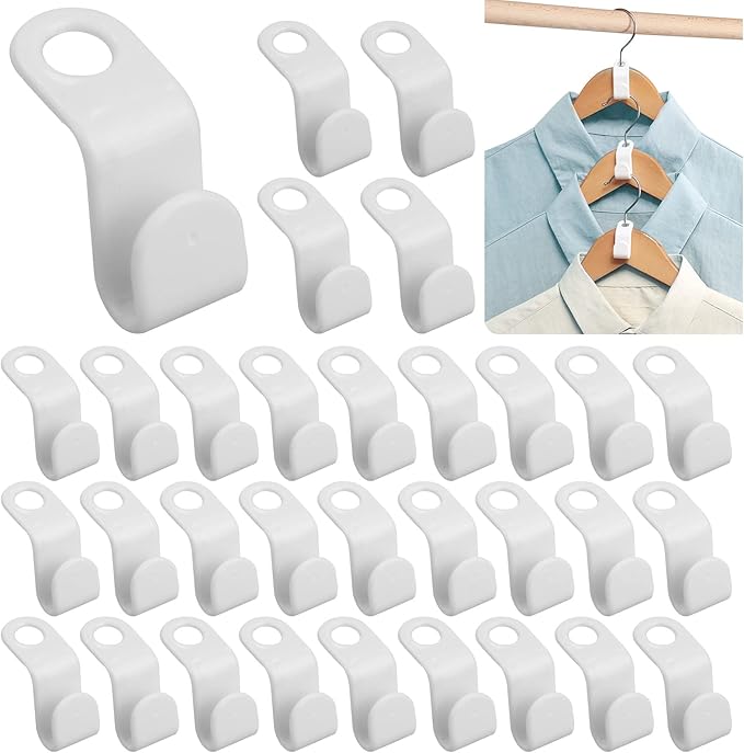 50PCS Clothes Hook Hanger Hooks Space Saving Closet Connector Organize