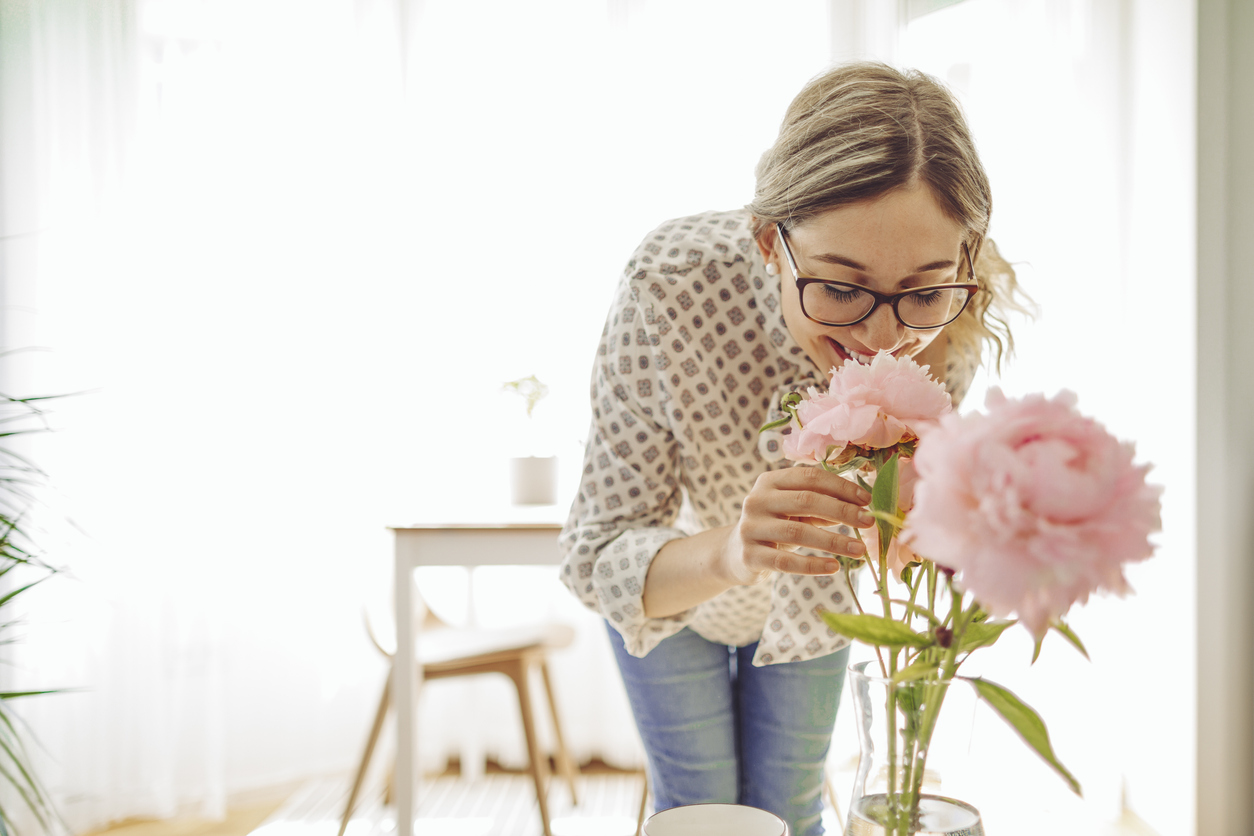 Young woman at home