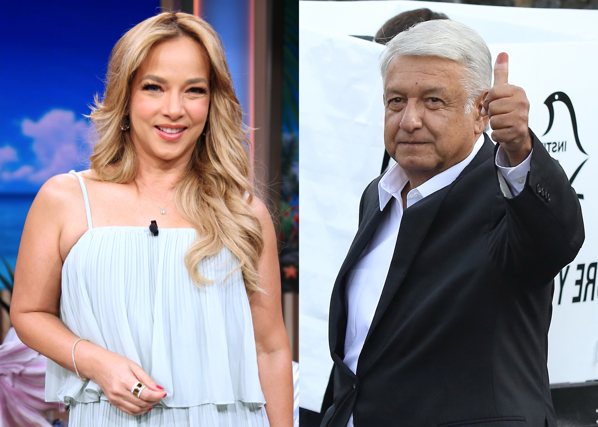 Adamari López y Manuel López Obrador