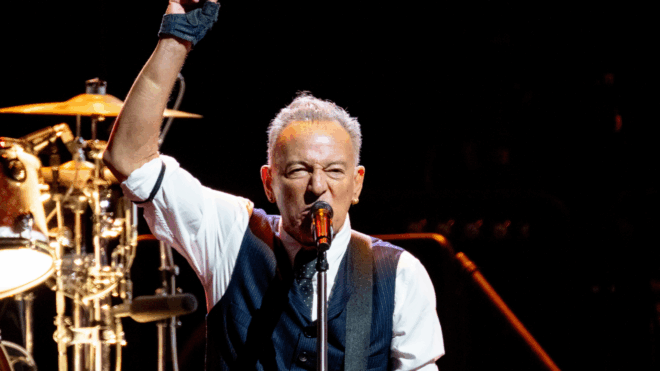 Bruce Springsteen performs during the first night of 'The Land of Hopes and Dreams' tour