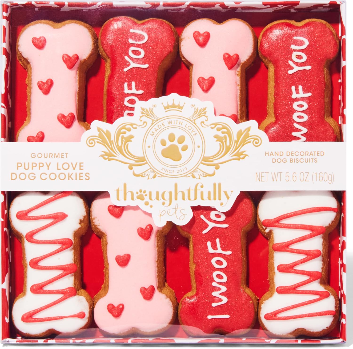 galletas para perros en forma de huesos para San Valentín