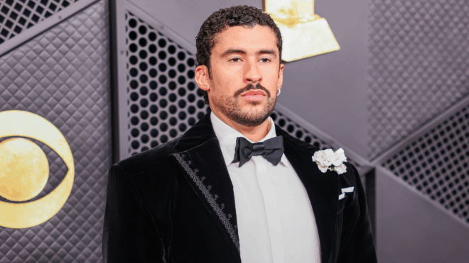 Bad Bunny arrives on the red carpet at the 68th annual Grammy Awards