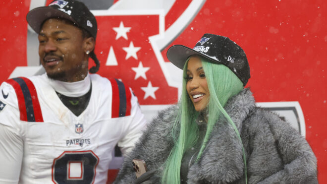 Artist Cardi B and Stefon Diggs of the New England Patriots